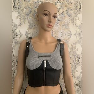 VEGAN LEATHER CROP TOP ! excellent quality never worn !